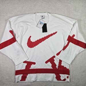 Nike Sportswear Club Oversized White Hockey Jersey HV1137-100 Mens Medium